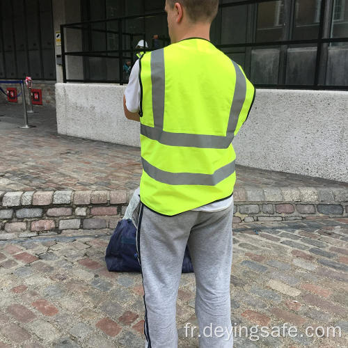 gilet de sécurité réfléchissant avec 4 bandes réfléchissantes